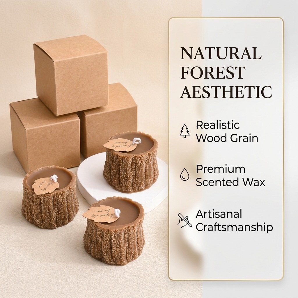 Scented Candle Tree Stump-Shaped Home Bedroom Fragrance - Image 2